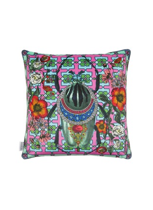 细节 –点击放大 - KRISTJANA S WILLIAMS - Bejewelled Bjollur Cushion — Turquoise