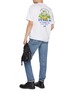 模特儿示范图 - 点击放大 - DENHAM - Botanical Back Graphic Print Cotton T-Shirt