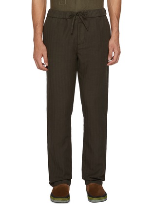 首图 - 点击放大 - FRESCOBOL CARIOCA - Oscar Elasticated Herringbone Slim Fit Pants