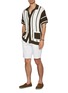 模特儿示范图 - 点击放大 - FRESCOBOL CARIOCA - Crochet Stripe Cotton Cardigan Shirt