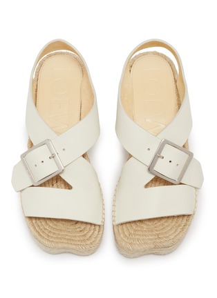 细节 - 点击放大 - LOEWE - Petal Espadrille Platform Leather Sandals