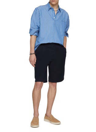 模特儿示范图 - 点击放大 - ORLEBAR BROWN - Shanklin Striped Cotton Linen Shirt