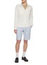 模特儿示范图 - 点击放大 - PT TORINO - Striped Cotton Bermuda Shorts