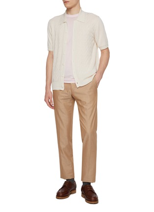 模特儿示范图 - 点击放大 - PT TORINO - Slim Cotton Silk Pants