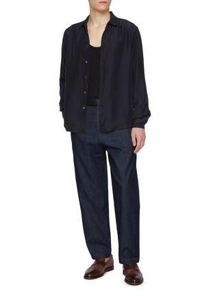 模特儿示范图 - 点击放大 - BARENA - Maridola Tentor Garment Dye Silk Shirt