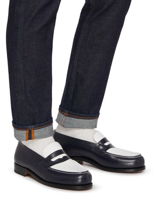 模特儿示范图 - 点击放大 - J.M. WESTON - 180 Leather Penny Loafers