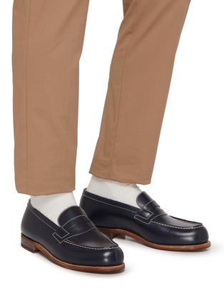 模特儿示范图 - 点击放大 - J.M. WESTON - 180 Leather Penny Loafers