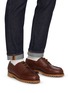 模特儿示范图 - 点击放大 - J.M. WESTON - Lace Up Leather Deck Derby Shoes