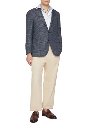 模特儿示范图 - 点击放大 - ETON - Geometric Cutaway Collar Slim Cotton Shirt