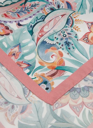 细节 - 点击放大 - ETON - Floral Print Silk Pocket Square