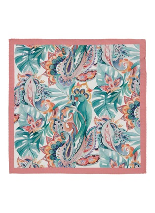 模特儿示范图 - 点击放大 - ETON - Floral Print Silk Pocket Square