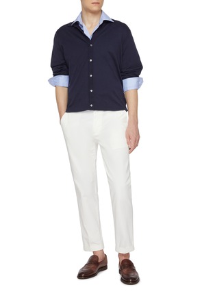 模特儿示范图 - 点击放大 - ETON - Cutaway Collar Slim Cotton Shirt