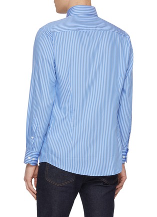 背面 - 点击放大 - ETON - Striped Cutaway Collar Slim Cotton Silk Shirt