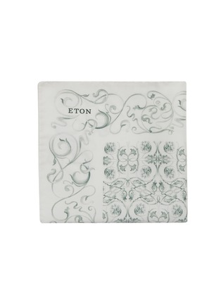 首图 - 点击放大 - ETON - Oxford Weave Print Silk Pocket Square
