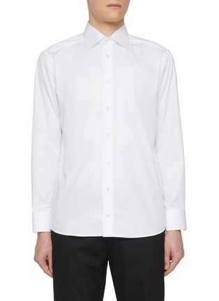 首图 - 点击放大 - ETON - Cutaway Collar Semi Solid Slim Cotton Shirt
