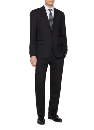 模特儿示范图 - 点击放大 - ETON - Cutaway Collar Semi Solid Slim Cotton Shirt