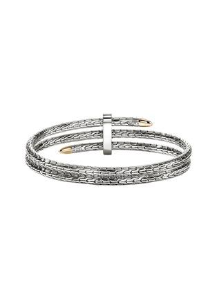 细节 - 点击放大 - JOHN HARDY - Spear Diamond 14K Gold Sterling Silver Double Flex Cuff — Size S