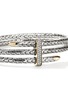 细节 - 点击放大 - JOHN HARDY - Spear Diamond 14K Gold Sterling Silver Double Flex Cuff — Size S