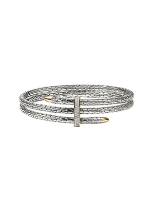 首图 - 点击放大 - JOHN HARDY - Spear Diamond 14K Gold Sterling Silver Double Flex Cuff — Size S