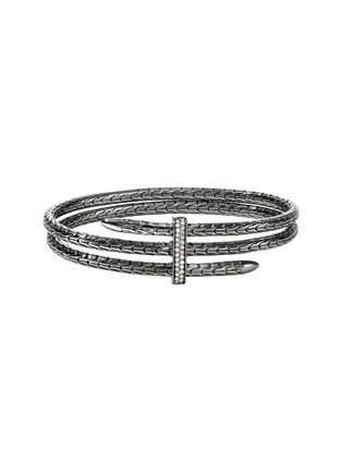 首图 - 点击放大 - JOHN HARDY - Spear Diamond Black Rhodium Sterling Silver Double Flex Cuff — Size M