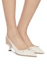 模特儿示范图 - 点击放大 - JIMMY CHOO - Amita 45 Leather Slingback Pumps