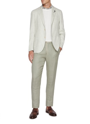 模特儿示范图 - 点击放大 - LARDINI - Single Breasted Notch Lapel Blazer
