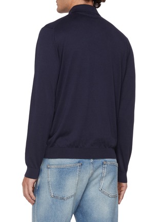 背面 - 点击放大 - LARDINI - Cotton Knit Polo Cardigan