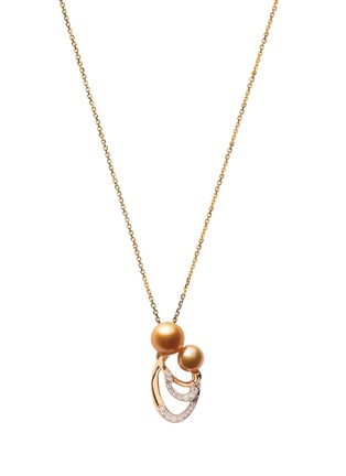 首图 - 点击放大 - JEWELMER - Mother and Child 18K Yellow Gold Pearl Diamond Pendant Necklace