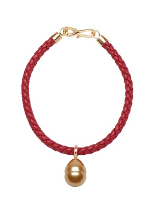 首图 - 点击放大 - JEWELMER - Mon Secret Golden South Sea Pearl 18K Gold Leather Cord Bracelet