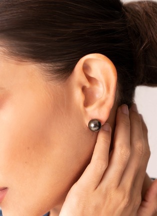 细节 - 点击放大 - JEWELMER - Les Classiques Tahitian Pearl 18K White Gold Stud Earrings
