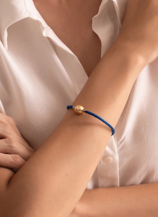 细节 - 点击放大 - JEWELMER - Lien Doré Pearl of Hope Golden South Sea Pearl 18K Gold Leather Cord Bracelet