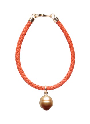 首图 - 点击放大 - JEWELMER - Mon Secret Golden South Sea Pearl 18K Gold Leather Cord Bracelet