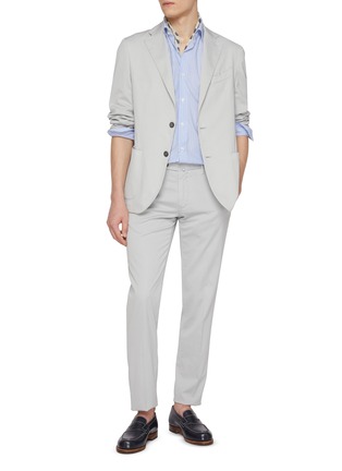 模特儿示范图 - 点击放大 - EQUIL - Garment Dyed Single Breasted Unlined Blazer