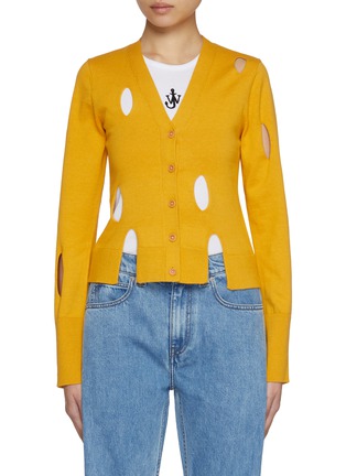 首图 - 点击放大 - JW ANDERSON - Slit Cotton Silk Knit Cardigan