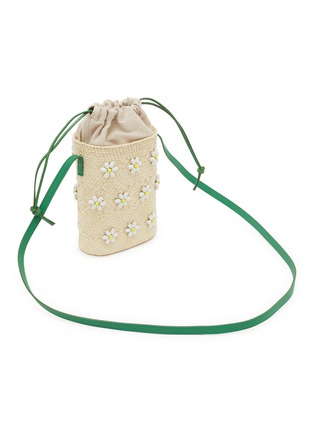 细节 - 点击放大 - LOEWE - Anagram Flower Embroidered Iraca Palm Canvas Crossbody Pouch