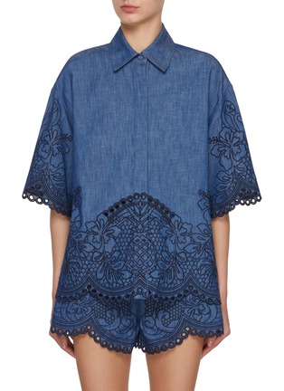 首图 - 点击放大 - ZIMMERMANN - Coco Embroidered Dark Wash Denim Shirt