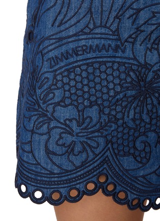  - ZIMMERMANN - Coco Embroidered Dark Wash Denim Short