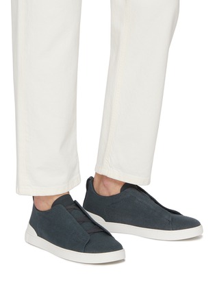 模特儿示范图 - 点击放大 - ERMENEGILDO ZEGNA - Triple Stitch Cotton Linen Men's Sneakers