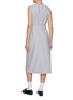 背面 - 点击放大 - THOM BROWNE - Tonal University Stripe Boat Neck Linen Cotton Dress