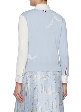 背面 - 点击放大 - THOM BROWNE - FunMix Feather Intarsia Pointelle Cotton Cardigan