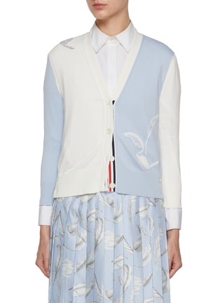 首图 - 点击放大 - THOM BROWNE - FunMix Feather Intarsia Pointelle Cotton Cardigan