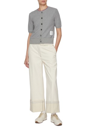 模特儿示范图 - 点击放大 - THOM BROWNE - Wide Leg Selvedge Denim Pants