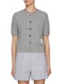 首图 - 点击放大 - THOM BROWNE - Short Sleeve Cotton Waffle Knit Cardigan