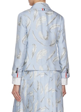 背面 - 点击放大 - THOM BROWNE - Single Breast Feather Print Silk Twill Unconstructed Blazer