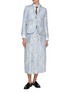 模特儿示范图 - 点击放大 - THOM BROWNE - Single Breast Feather Print Silk Twill Unconstructed Blazer
