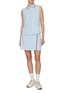 模特儿示范图 - 点击放大 - THOM BROWNE - Cotton Waffle Knit Mini Wrap Skirt