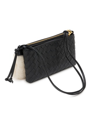 细节 - 点击放大 - BOTTEGA VENETA - Andiamo Shearling Intrecciato Leather Double Pouch