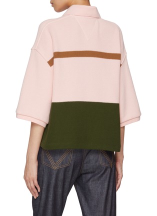 背面 - 点击放大 - BOTTEGA VENETA - Slouchy Striped Cotton Polo Shirt