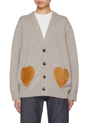 首图 - 点击放大 - BOTTEGA VENETA - Intrecciato Heart Patch Cardigan