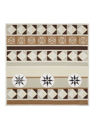 首图 - 点击放大 - LOEWE - Geometric Compass Anagram Silk Scarf
